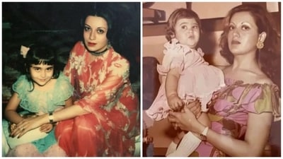 Babita with elder daughter Karisma Kapoor, who was born in June 1974. Karisma keeps sharing old pictures with her mom. On her birthday on April 20, 2024, she posted the throwback on the left with the caption, "Happy birthday to you gorgeous mama..." Babita with elder daughter Karisma Kapoor, who was born in June 1974. Karisma keeps sharing old pictures with her mom. On her birthday on April 20, 2024, she posted the throwback on the left with the caption, "Happy birthday to you gorgeous mama..."