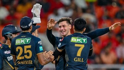 However, the wheels came off after that as the Gujarat Titans' spinners strangled their batters for runs.&nbsp; (AFP)