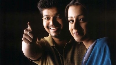 Vijay and Trisha in a still from Ghilli. Vijay and Trisha in a still from Ghilli.