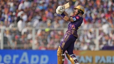 Meanwhile, Phil Salt set the stage on fire in the powerplay with 48 runs off 16 balls. He set the tone for a massive total with the initial blitzkrieg. (AP) Meanwhile, Phil Salt set the stage on fire in the powerplay with 48 runs off 16 balls. He set the tone for a massive total with the initial blitzkrieg. (AP)