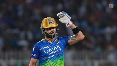 Virat Kohli reacts after he is given out during the Indian Premier League cricket match between Kolkata Knight Riders and Royal Challengers Bengaluru in Kolkata (AP) Virat Kohli reacts after he is given out during the Indian Premier League cricket match between Kolkata Knight Riders and Royal Challengers Bengaluru in Kolkata (AP)