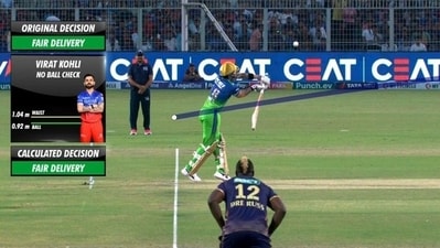 The screenshot explaining Kohli's dismissal against KKR (IPL) The screenshot explaining Kohli's dismissal against KKR (IPL)
