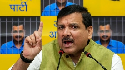 AAP leader Sanjay Singh speaks during a press conference in New Delhi. (PTI) AAP leader Sanjay Singh speaks during a press conference in New Delhi. (PTI)