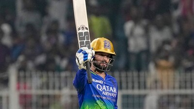 Royal Challengers Bengaluru's Rajat Patidar also scored a fine half-century but Andre Russell got the better of him and Jacks in the same over to shift the momentum in Kolkata Knight Riders' favour. (PTI) Royal Challengers Bengaluru's Rajat Patidar also scored a fine half-century but Andre Russell got the better of him and Jacks in the same over to shift the momentum in Kolkata Knight Riders' favour. (PTI)