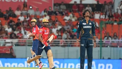The Afghan pairing of Noor Ahmad and Rashid Khan first derailed them after the powerplay after which Sai Kishore took over. The Indian spinner ended up with figures of 4/33 as Punjab Kings were all out for a score of 142 in 20 overs. &nbsp; (PTI)
