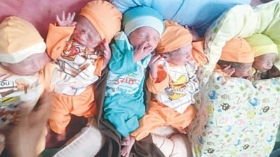 A 27-year old woman gave birth to six children at the District Headquarters Hospital in Pakistan's Rawalpindi on Friday (X(formerly Twitter)) A 27-year old woman gave birth to six children at the District Headquarters Hospital in Pakistan's Rawalpindi on Friday (X(formerly Twitter))