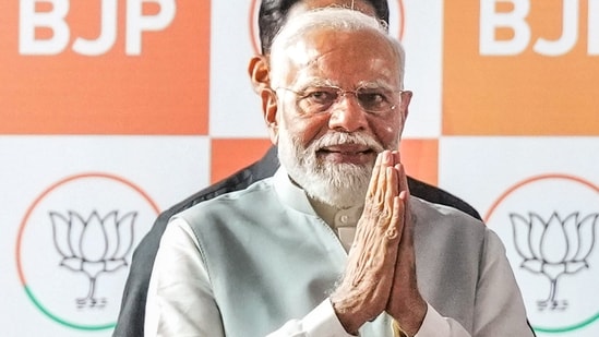 Prime Minister Narendra Modi during a public meeting. (PTI)