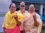 Voters show their ink-marked fingers after casting their vote for the first phase of the Lok Sabha elections, on Friday. (ANI Photo) (File) Voters show their ink-marked fingers after casting their vote for the first phase of the Lok Sabha elections, on Friday. (ANI Photo) (File)