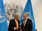 NK Singh with UN secretary-general Antonio Guterres