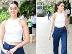 Ananya Panday in crop top and denim jeans styled with minimal makeup attends the Social Nation event. Ananya Panday in crop top and denim jeans styled with minimal makeup attends the Social Nation event.