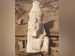 A section of a limestone statue of Ramses II unearthed by an Egyptian-US archaeological mission in El Ashmunein, south of the Egyptian city of Minya, Egypt in this handout image released on March 4, 2024. A section of a limestone statue of Ramses II unearthed by an Egyptian-US archaeological mission in El Ashmunein, south of the Egyptian city of Minya, Egypt in this handout image released on March 4, 2024.