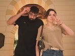 Badshah and Pakistani actor Hania Aamir pose for the camera in Dubai.