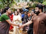 Mohanlal with Shobana at the set of their next film. Mohanlal with Shobana at the set of their next film.