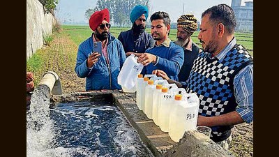 A team of PPCB had collected a water sample from the tubewell in Mangat village in December. (HT File Photo) A team of PPCB had collected a water sample from the tubewell in Mangat village in December. (HT File Photo)