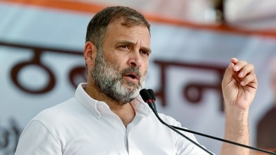 Amroha, Apr 20 (ANI): Congress leader Rahul Gandhi addresses during an election rally in support of party candidate for Amroha seat Danish Ali ahead of the Lok Sabha election 2024, in Amroha on Saturday. (ANI Photo) (Congress X) Amroha, Apr 20 (ANI): Congress leader Rahul Gandhi addresses during an election rally in support of party candidate for Amroha seat Danish Ali ahead of the Lok Sabha election 2024, in Amroha on Saturday. (ANI Photo) (Congress X)