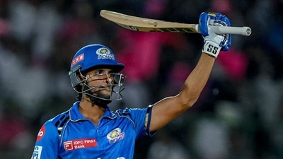 Tilak Varma was the standout performer for Mumbai Indians in the clash with his 65-run knock which was laced with 5 fours and three sixes. (AFP)