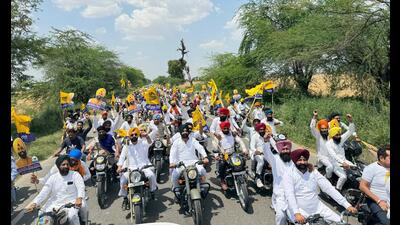 Chief minister Bhagwant Mann is on the road in Punjab, addressing public meetings and holding road shows to garner support for the Aam Aadmi Party (AAP) candidates for the upcoming parliamentary elections, even as rival parties, particularly the Congress, are still to finalise their candidates for several constituencies. Chief minister Bhagwant Mann is on the road in Punjab, addressing public meetings and holding road shows to garner support for the Aam Aadmi Party (AAP) candidates for the upcoming parliamentary elections, even as rival parties, particularly the Congress, are still to finalise their candidates for several constituencies.