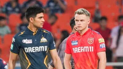 Gujarat Titans' captain Shubman Gill and Punjab Kings' captain Sam Curran during the toss. (PTI) Gujarat Titans' captain Shubman Gill and Punjab Kings' captain Sam Curran during the toss. (PTI)