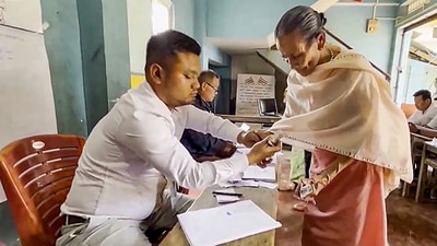 Following reports of violence at polling stations in Manipur on April 19, the Election Commission has ordered a repolling. (PTI) Following reports of violence at polling stations in Manipur on April 19, the Election Commission has ordered a repolling. (PTI)