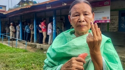 Re-polling began at 11 polling stations in the inner-Manipur Parliamentary constituency of the northeastern state on Monday. (PTI) Re-polling began at 11 polling stations in the inner-Manipur Parliamentary constituency of the northeastern state on Monday. (PTI)