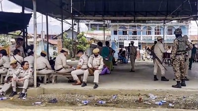 Security has been tightened in all the polling stations to avoid any mishaps. (PTI) Security has been tightened in all the polling stations to avoid any mishaps. (PTI)