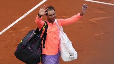 Spain's Rafael Nadal gestures as he leaves the court (AFP) Spain's Rafael Nadal gestures as he leaves the court (AFP)