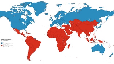 United Nations Conference on Trade and Development (UNCTAD)'s classification of economies. (Specialgst/Wikimedia Commons) United Nations Conference on Trade and Development (UNCTAD)'s classification of economies. (Specialgst/Wikimedia Commons)