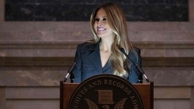 According to a statement from Melania Trump's office, names, initials, or important dates can be engraved on the necklace. (AFP) According to a statement from Melania Trump's office, names, initials, or important dates can be engraved on the necklace. (AFP)