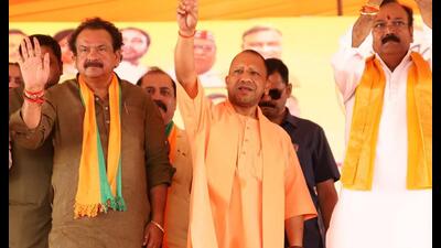 Uttar Pradesh chief minister Yogi Adityanath at a public rally in Agra’s Kirawali town on April 22. (Sourced) Uttar Pradesh chief minister Yogi Adityanath at a public rally in Agra’s Kirawali town on April 22. (Sourced)