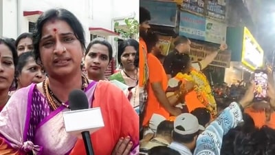 BJP's Hyderabad LS candidate Madhavi Latha (File) BJP's Hyderabad LS candidate Madhavi Latha (File)