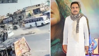 A CCTV footage shows the fatal car accident of Pankaj Tripathi's brother-in-law Rajesh Tiwari.