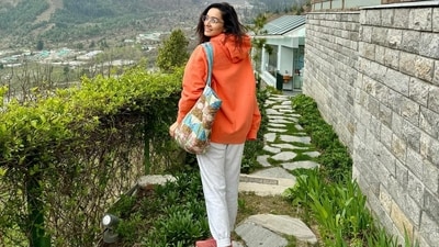 Shraddha Kapoor, in another photo, was seen in an orange hoodie, white pants and shoes. She also carried a bag with her. Shraddha Kapoor, in another photo, was seen in an orange hoodie, white pants and shoes. She also carried a bag with her. 