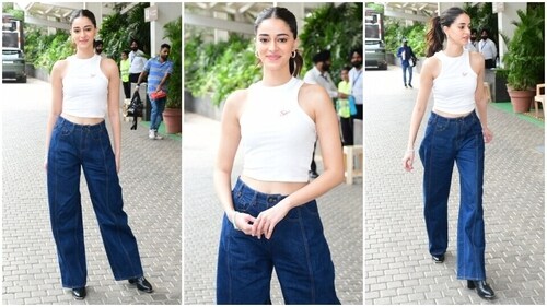 Ananya Panday poses for the paparazzi as she arrives for the Social Nation event. (HT Photo/Varinder Chawla)