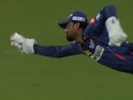 KL Rahul claims a stunning catch vs CSK.