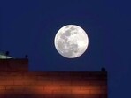 A super pink moon, the biggest and brightest full moon of the year above India Gate in Delhi. (ANI) (File)