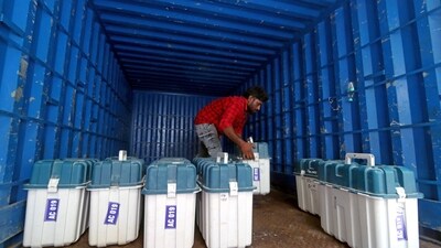 EVMs being dispatched from the strong room to their respective polling booths in Chennai, ahead of single-phase polling in Tamil Nadu on April 19. (ANI) EVMs being dispatched from the strong room to their respective polling booths in Chennai, ahead of single-phase polling in Tamil Nadu on April 19. (ANI)