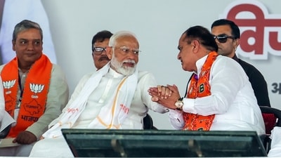 Prime Minister Narendra Modi visited Tonk-Sawaimadhopur in Rajasthan at around 10:45 am, followed by a visit to Janjgir-Champa in Chhattisgarh at around 2:45 pm. He arrived in Mahasamund around 5 pm. (BJP ) Prime Minister Narendra Modi visited Tonk-Sawaimadhopur in Rajasthan at around 10:45 am, followed by a visit to Janjgir-Champa in Chhattisgarh at around 2:45 pm. He arrived in Mahasamund around 5 pm. (BJP )