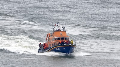 A group of people thought to be migrants are brought in to Dover, Kent, by the Border Force following a small boat incident in the Channel, on Tuesday April 23, 2024. (AP) A group of people thought to be migrants are brought in to Dover, Kent, by the Border Force following a small boat incident in the Channel, on Tuesday April 23, 2024. (AP)