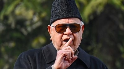 Former Jammu and Kashmir CM and National Conference president Farooq Abdullah. (PTI) Former Jammu and Kashmir CM and National Conference president Farooq Abdullah. (PTI)
