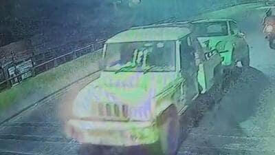 In the CCTV footage, the tow van is seen coming towards Chaudhary Morh around 3.10am on March 31. About 20 minutes later, the same van is seen towing my car towards the New Bus Adda and further towards Sahibabad. (HT Photo) In the CCTV footage, the tow van is seen coming towards Chaudhary Morh around 3.10am on March 31. About 20 minutes later, the same van is seen towing my car towards the New Bus Adda and further towards Sahibabad. (HT Photo)