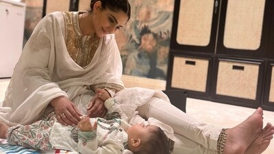 Sonam Kapoor with her son Vayu Kapoor Ahuja.