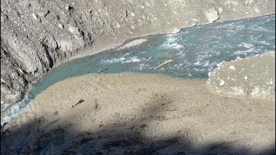 Water levels in the Rishiganga river in Uttarakhand’s Chamoli rose following a glacier burst in Joshimath, causing a massive flood in the Dhauli Ganga river in 2021. (PTI Photo) Water levels in the Rishiganga river in Uttarakhand’s Chamoli rose following a glacier burst in Joshimath, causing a massive flood in the Dhauli Ganga river in 2021. (PTI Photo)