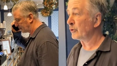 Alec Baldwin caught on camera on social media footage. (X / @CHBAF) Alec Baldwin caught on camera on social media footage. (X / @CHBAF)