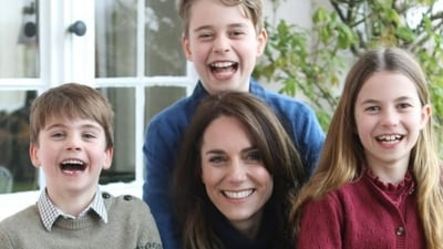 Kate Middleton with her kids - Prince Louis (left), Princess Charlotte (right) and Prince George (centre). (Instagram/@princeandprincessofwales) Kate Middleton with her kids - Prince Louis (left), Princess Charlotte (right) and Prince George (centre). (Instagram/@princeandprincessofwales)
