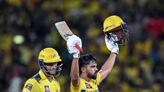 Ruturaj Gaikwad became the first CSK skipper to score a century in the IPL(AFP)