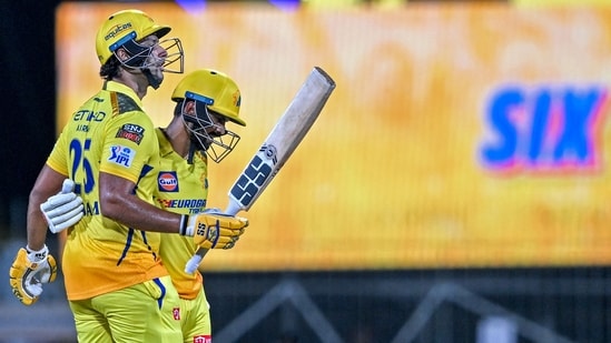 Gaikwad (108*) and Shivam Dube (66) guided CSK to 210-4 in 20 overs.(AFP)