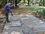 Following the incident, the uncovered tank was secured with a proper lid. (Hindustan Times) Following the incident, the uncovered tank was secured with a proper lid. (Hindustan Times)