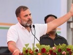Congress leader Rahul Gandhi addresses a public meeting in support of party candidate Praniti Shinde, in Solapur, Wednesday, April 24, 2024. Congress leader Rahul Gandhi addresses a public meeting in support of party candidate Praniti Shinde, in Solapur, Wednesday, April 24, 2024.