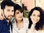 Varun Dhawan made his acting debut in 2012 with Karan Johar's Student of the Year, co-starring Alia Bhatt. The actor shared a goofy picture with Alia and Karan in 2017. Varun poses with Priyanka Chopra and Kangana Ranaut in a 2015 photo. He shared the photo on Instagram with the caption, 
