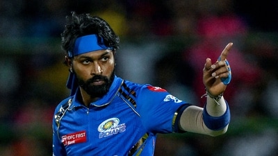 Mumbai Indians' captain Hardik Pandya gestures during the Indian Premier League (IPL) Twenty20 cricket match (AFP)